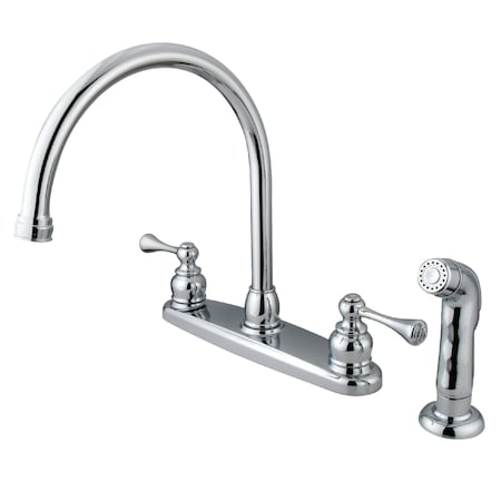 Kingston Brass 8" Centerset Kitchen Faucet, Chrome KB721BLSP